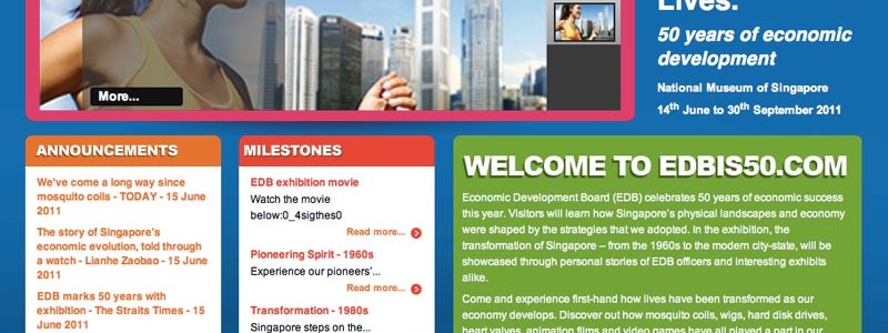 Singapore EDB 50th anniversary website