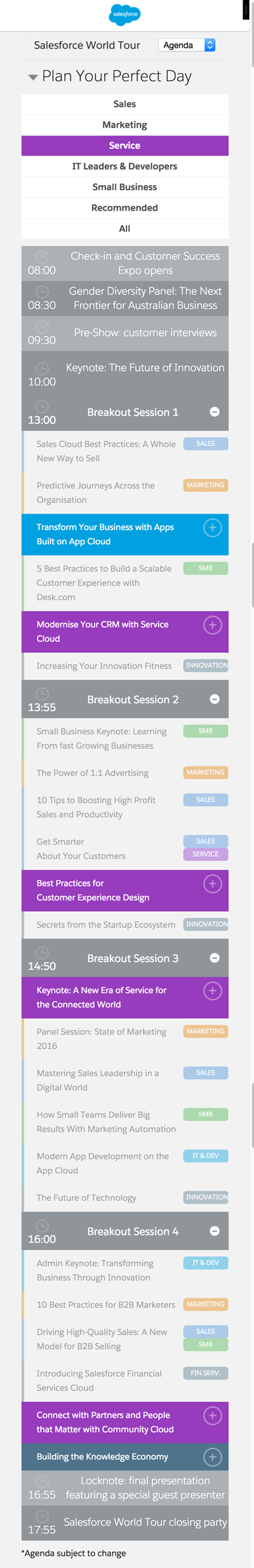 Mobile interface - responsive web design