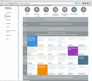 animated preview of the UI/UX of agenda