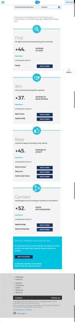 Responsive web design — mobile view